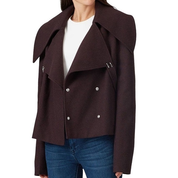 Tibi Peacoat Hendrick Jacket in Plum Wool Blend - Picture 1 of 7